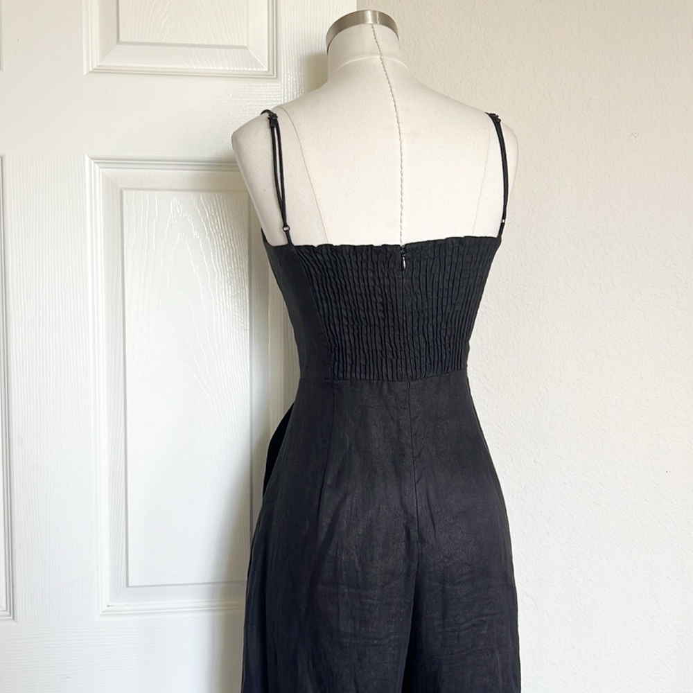 REFORMATION Jager Linen Black Jumpsuit - Picture 4 of 7